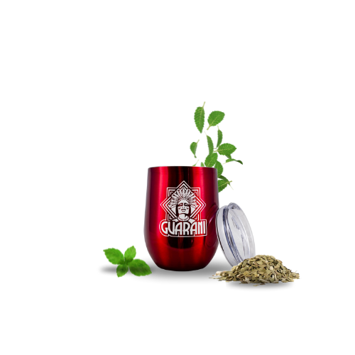 Calebasse guarani rouge TermoLid en acier avec couvercle 350 ml